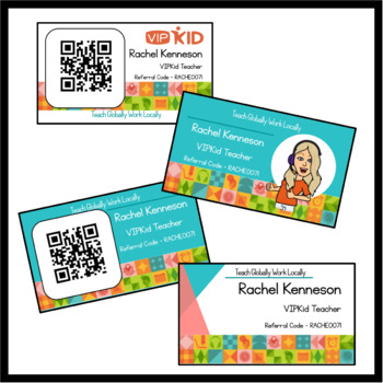 Business Cards - FREE & EDITABLE!! (VIPKID) by Kenneson's Kreations
