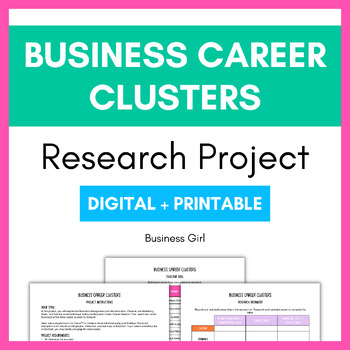 Preview of Business Career Clusters Research Project