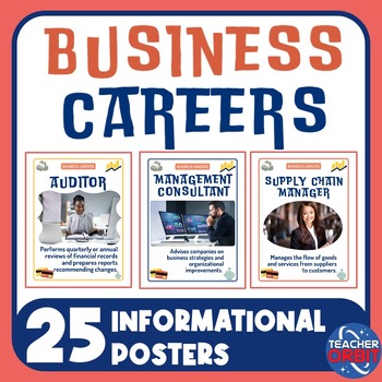Preview of Business Careers Posters | Classroom Decor Real World Corporate Jobs
