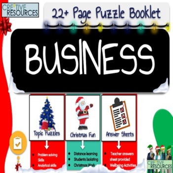 Preview of Business Christmas Puzzle Work Booklet