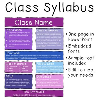 Preview of Business Class Syllabus