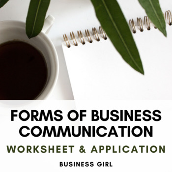 Preview of Forms of Business Communication Worksheet and Application Questions