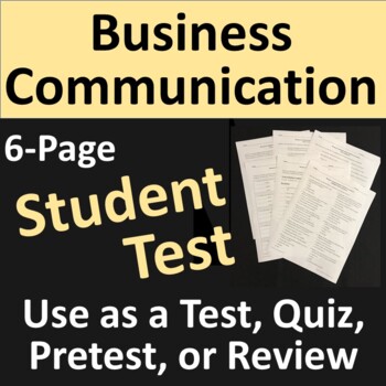Preview of Business Communication Test or Review Assessment