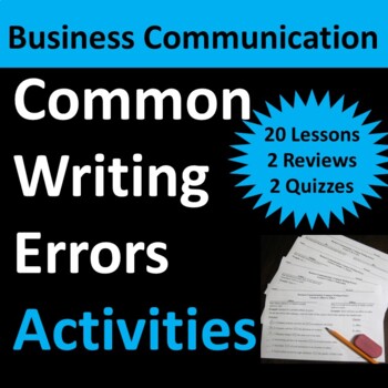 Preview of Business Communication and Writing Errors Activities and Warmups