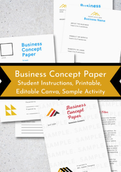 Preview of Business Concept Paper Activity PDF Printable and Editable Canva Template 