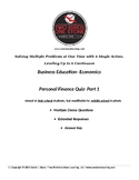 Business Education- (Economics) Personal Finance Quiz- Part 1