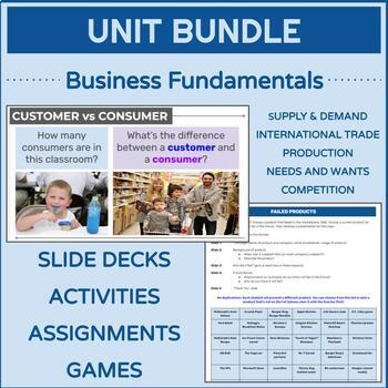 Preview of BUSINESS FUNDAMENTALS (Business Essentials) | UNIT BUNDLE (Intro to Business)