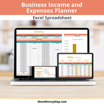 Preview of Business Income and Expenses Excel Spreadsheet