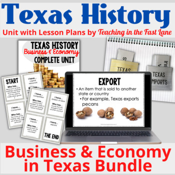 Preview of Texas Economy and Industries Bundle with Lesson Plans - Texas History Activities
