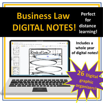 Preview of Business Law Class Digital Notes | Graphic Organizers Note Pages