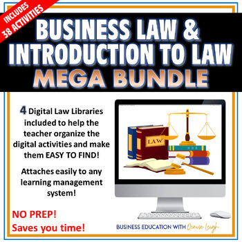 Preview of Business Law - Intro to Law Curriculum for a High School Class Semester Course