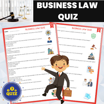 Preview of Business Law Quiz | Finance Laws Test | Business Assessment