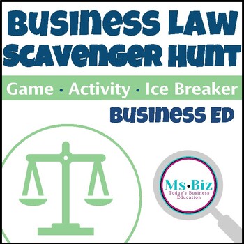 Preview of Business Law Scavenger Hunt | Activity Ice Breaker Game & Assignment