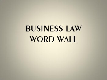 Preview of Business Law Word Wall