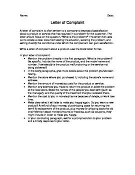 letter writing assignment pdf