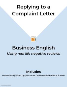 Preview of Business Letter: Replying to a Complaint Letter