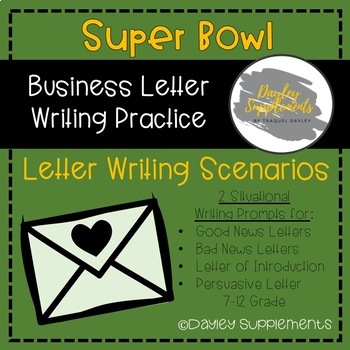 Preview of Business Letter Writing Practice SUPER BOWL