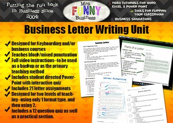 Preview of Business Letter Writing Unit