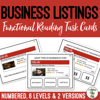 Preview of Business Listings Task Cards
