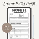 Business Meeting Minutes / Editable Canva Template
