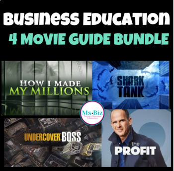 Preview of Business Movie Guide BUNDLE Shark Tank | The Profit | Undercover Boss & 1 More
