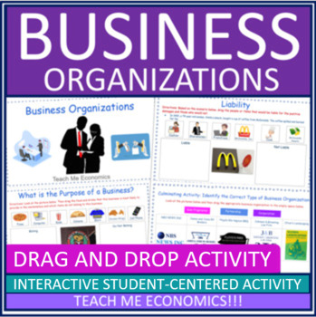 Preview of Business Organizations Drag and Drop Google Slides Activity Economics Printable