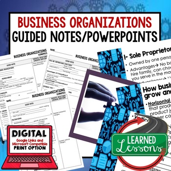 Preview of Business Organizations Guided Notes & PowerPoint, Economic Notes