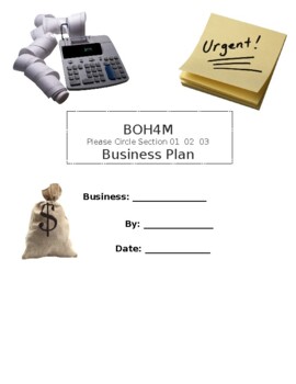 Preview of Business Plan Template with Cash Flow Forecast (High School)