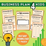 Business Plan Template for Kids, Kid Entrepreneur, Kid Bus