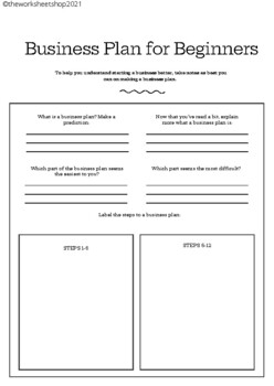 business plan activity worksheets pdf grade 7