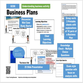 Preview of Business Plans - GCSE Business Studies Full Lesson