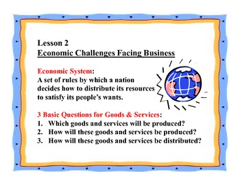 Preview of Business Principles - Lesson 2: Economic Challenges Facing Businesses