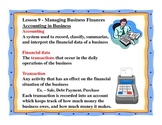 Business Principles - Lesson 9: Managing Business Finances