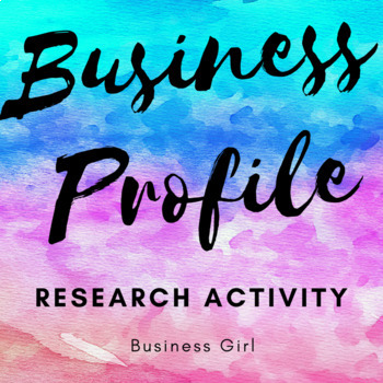 Preview of Business Profile Research Activity