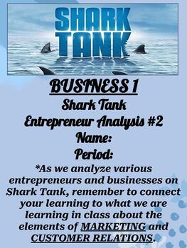 Name: - Assignment #: - Date: - Period: - Shark Tank Episode Analysis  Worksheet