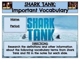 Business Shark Tank Unit: Important Vocabulary Assignment