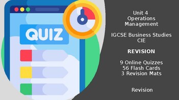 Preview of Business Studies – Operations Management Module - REVISION FLASH CARDS & QUIZ