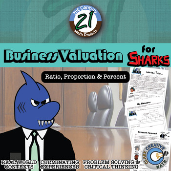 Preview of Business Valuation for Sharks -- Financial Literacy - 21st Century Math Project