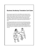 Business Vocabulary Translation Game in English and French