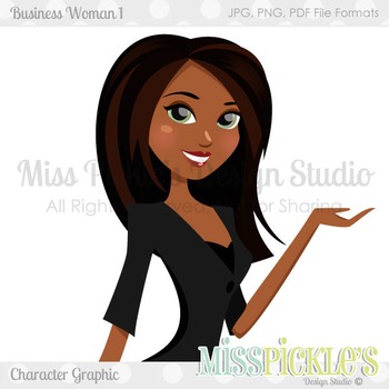 Preview of Business Woman 1, Teacher Avatar- Commercial Use Character Graphic