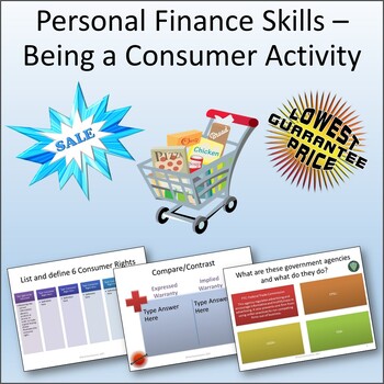 Preview of Financial Literacy - Consumer Skills Personal Finance Lesson Activity