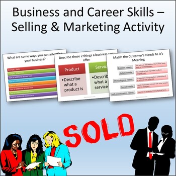 Preview of Business and Career Skills - Selling and Marketing Basics Lesson Activity