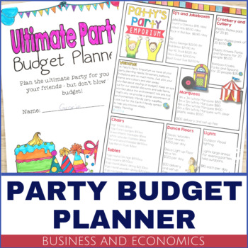 Preview of Business and Economics – Party Budget Planner Activity