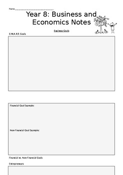 Preview of Business and Economics Worksheet
