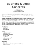 Business and Legal Concepts High School Syllabus EDITABLE