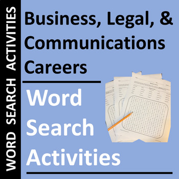 Preview of Business and Legal and Communication Career Word Search Activities