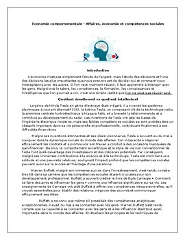 Preview of Business et compétences sociales/Business and Social Skills (Francais/French)
