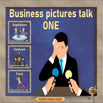 Preview of Business pictures talk - one – ESL adult Business lesson in google slides format