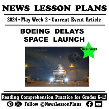 Preview of Business_Boeing Delays Space Flight_Current Events Reading Comprehension_2024