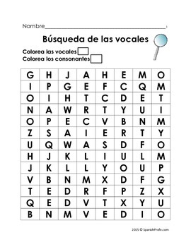 Preview of Busqueda de las vocales en español- Gratis (Free Vowel Letter Search in Spanish)